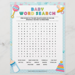 En-tête De Lettre Recherche de mots pour bébés [Bébé Bleu de base]