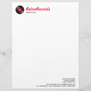 En-tête De Lettre Rétros disques