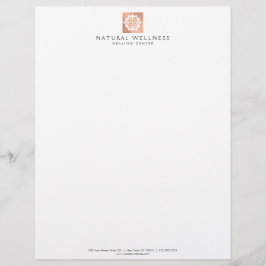 En-tête De Lettre Rose Abstrait Gold Floral Logo Wellness