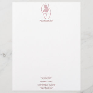 En-tête De Lettre Rose Gold Doula & Birth