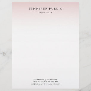 En-tête De Lettre Rose or blanc minimaliste élégant moderne