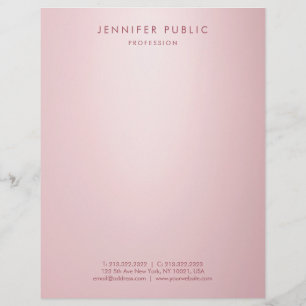En-tête De Lettre Rose tendance Gold minimaliste Modèle élégant