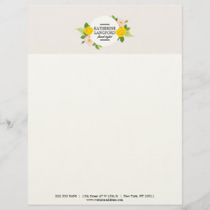 En-tête De Lettre Salon de beauté Floral minimal Suite d'affaires