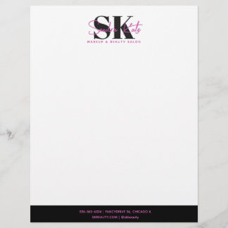 En-tête De Lettre Salon de beauté monogramme logo personnalisé noir 