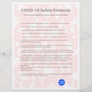 En-tête De Lettre Salon des cheveux roses COVID19 Protocole de sécur