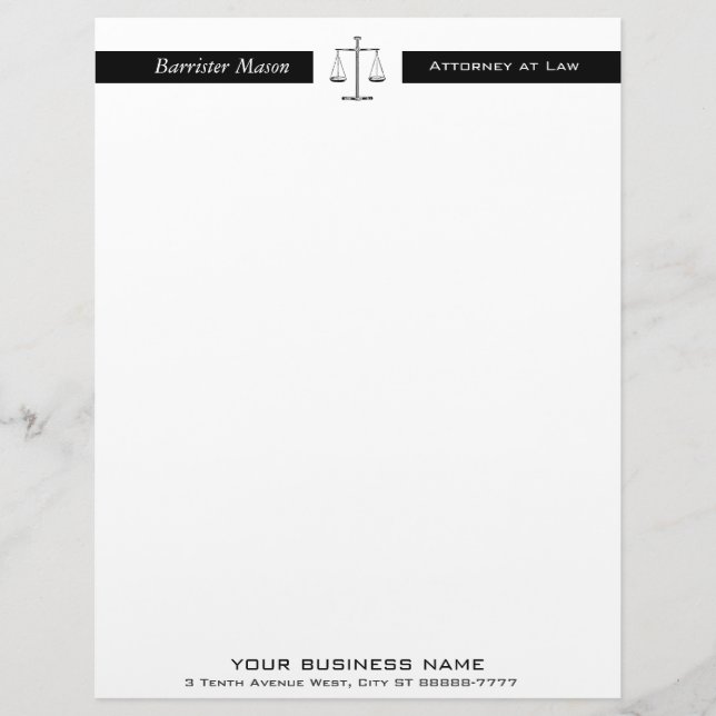 En-tête De Lettre Scales de justice (Devant)