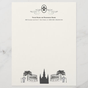 En-tête De Lettre Scène de Fancy Fleur de Lis la Nouvelle-Orléans