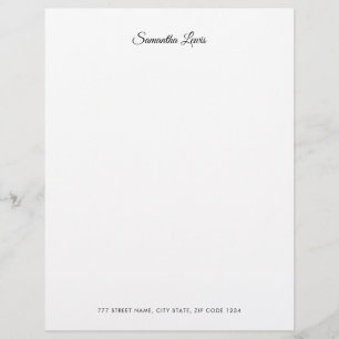 En-tête De Lettre Script Élégant Simple Professionnel