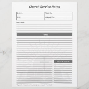 En-tête De Lettre Service de l'église Notes bibliques chrétiennes