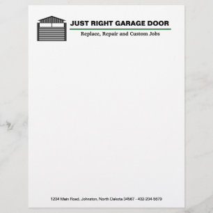 En-tête De Lettre Service de porte de garage professionnel