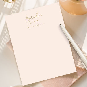 En-tête De Lettre Signature élégante Blush Pink Gold Personnalisé