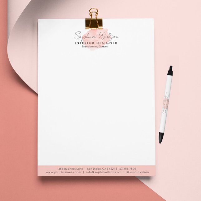 En-tête De Lettre Signature Elégante Professionnelle Aquarelle (Créateur téléchargé)