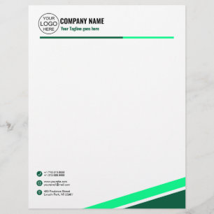 En-tête De Lettre Simple et élégant vert