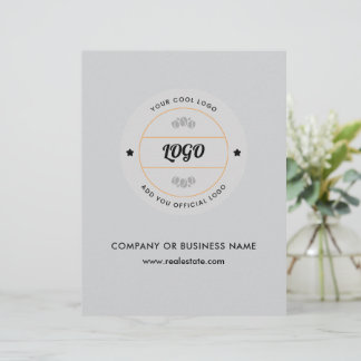 En-tête De Lettre Simple Logo d'entreprise rond et texte personnalis