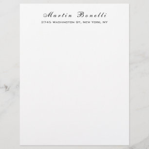 En-tête De Lettre Simple Noir Noir Blanc tendance Script de calligra