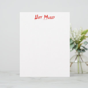 En-tête De Lettre SlipperyJoe's hot mussy audacieux texte rouge vif