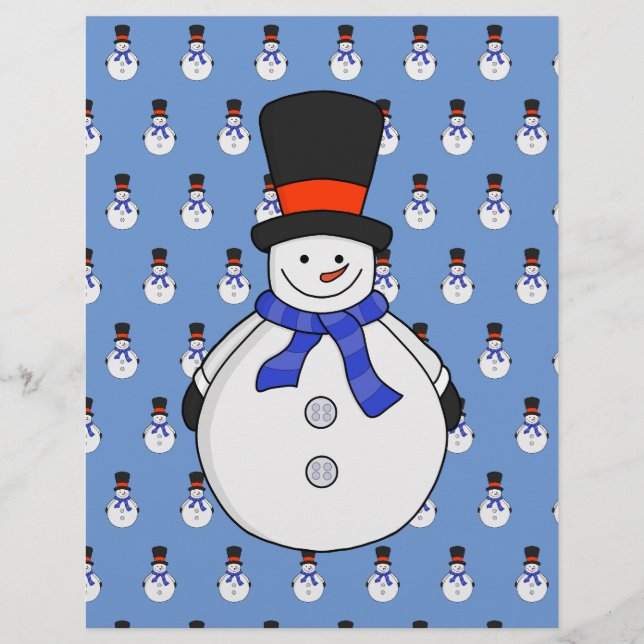En-tête De Lettre Snowman avec chapeau supérieur (Devant)