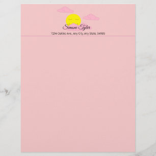 En-tête De Lettre Soleil se levant en rose, ciel brumeux II