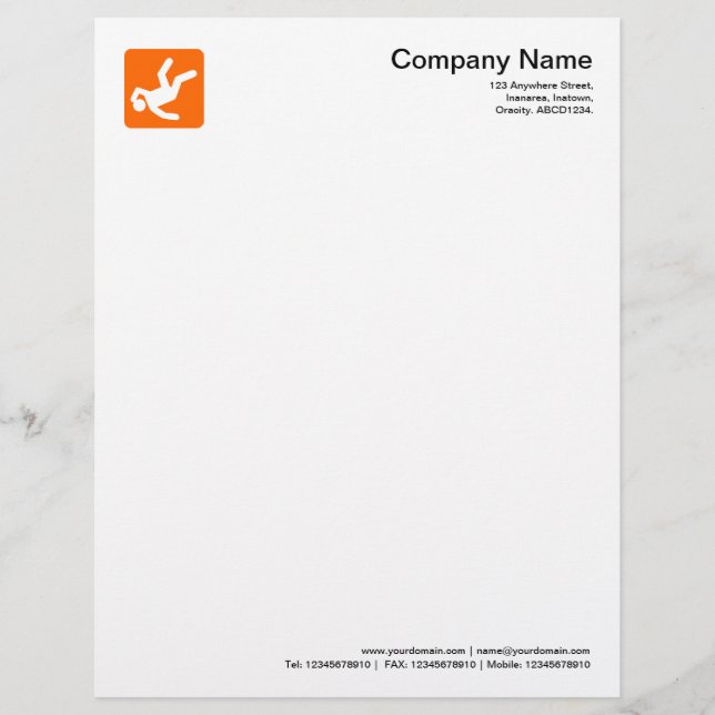 En-tête De Lettre Symbole homme tombé - Orange (Devant)