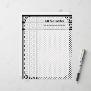 En-tête De Lettre Symbole Keffiyeh de la Palestine Motif de résistan