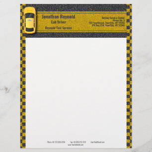 En-tête De Lettre Taxi Service de chauffeur de taxi d'entreprise jau