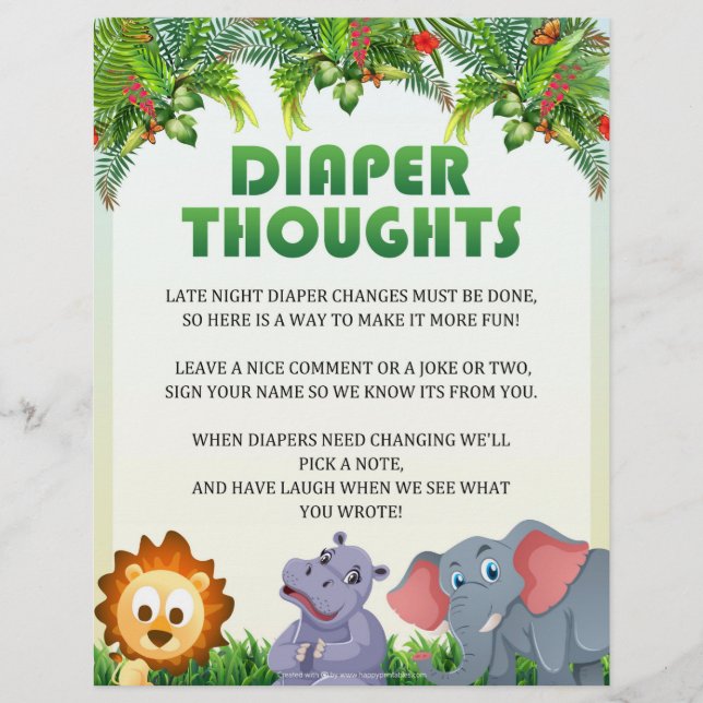En-tête De Lettre Thoughts Baby shower Jeu [Thème animal] (Devant)