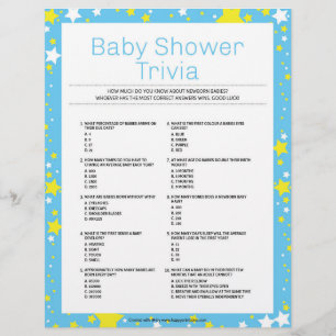 En-tête De Lettre Trivia baby shower [bleu nuit étoilé]