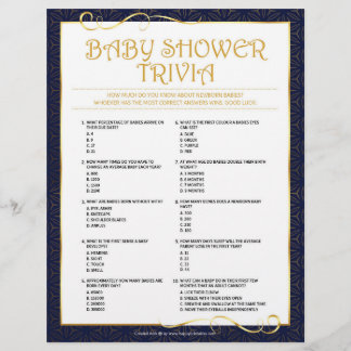 En-tête De Lettre Trivia bébé [Bleu doré]
