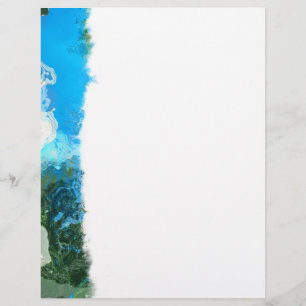 En-tête De Lettre Turquoise Abstrait Océan Bleu et algues