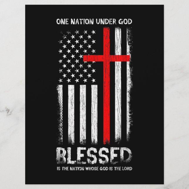 En-tête De Lettre Une nation sous Dieu USA Patriot vétéran (Devant)