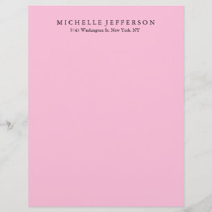 En-tête De Lettre Unique Design Moderne Et Élégant Rose