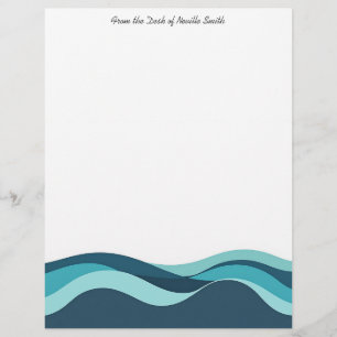 En-tête De Lettre Vagues maritimes Abstraites