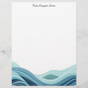 En-tête De Lettre Vagues océaniques Abstraites