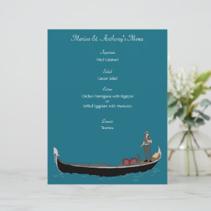 En-tête De Lettre Venise, Italie Menu personnalisé Gondola et Gondo