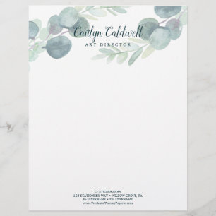 En-tête De Lettre Verdure luxuriante et art eucalyptus