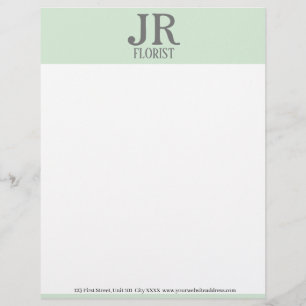 En-tête De Lettre Vert menthe minimaliste