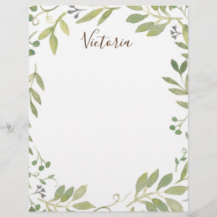 En-tête de lettre verte gracieuse