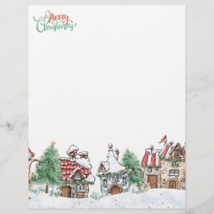 En-tête De Lettre Village de Noël Père Noël
