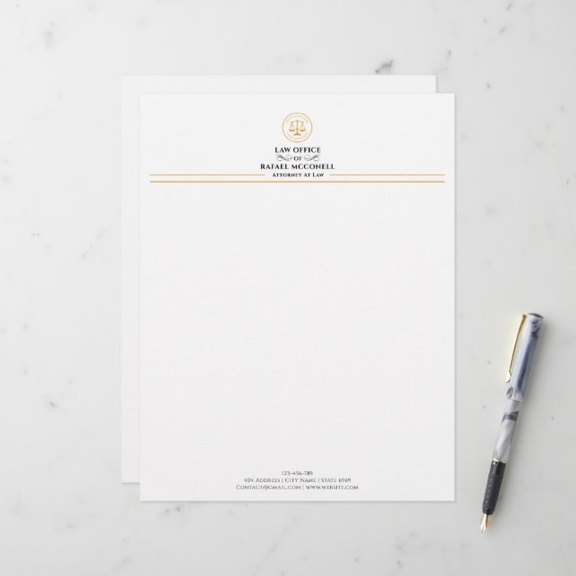 En-tête De Lettre Votre entreprise de logo | Procureur (Devant/Arrière en situation)