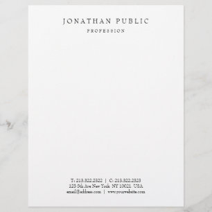 En-tête De Lettre Votre modèle simple moderne de texte personnalisé 