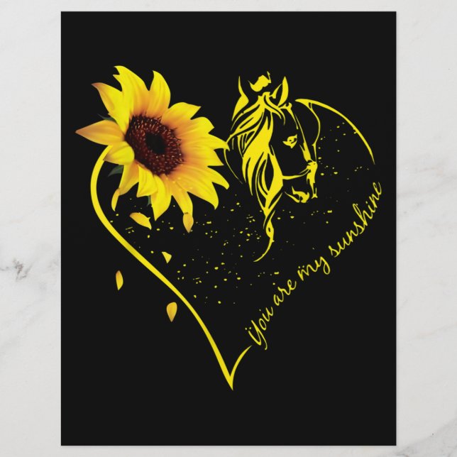 En-tête De Lettre Vous Êtes Mon Sunshine Tournesol Et Cheval (Devant)