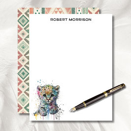 En-tête De Lettre Watercolor Leopard Elegant Business Stationery 