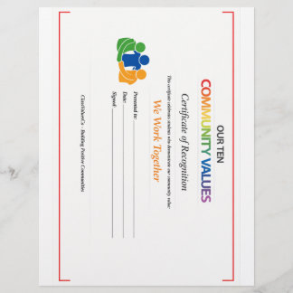 En-tête De Lettre Work Together Value Certificate 