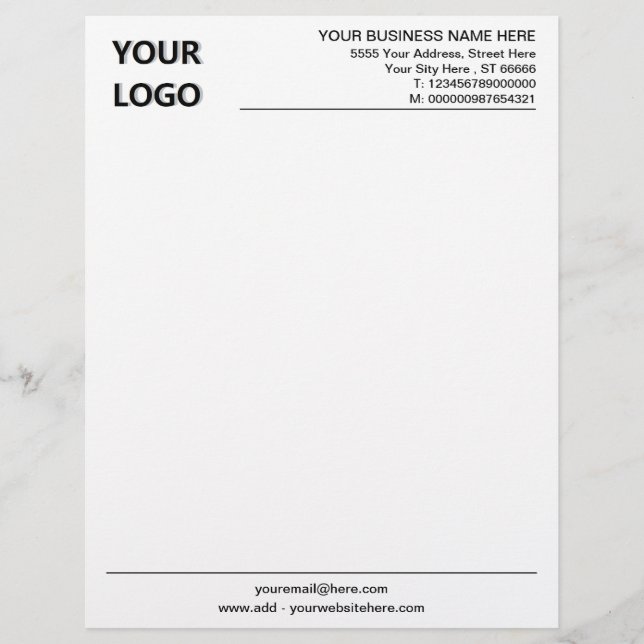 En-tête De Lettre Your Branded Custom Business Letterhead Example (Devant)