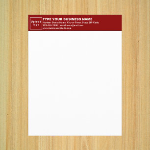 En-tête rouge commercial sur feuille papier