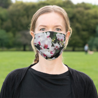 En Tissu Imprimer l'orchidée Masque de visage adulte