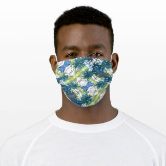En Tissu Masque de visage bleu et vert Abstrait