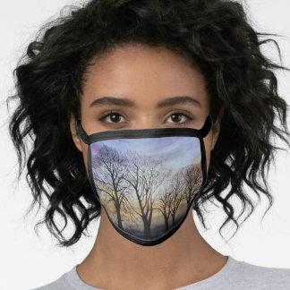 En Tissu Masque de visage peint par les arbres d'hiver