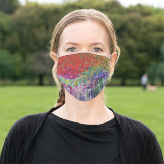En Tissu Masque Visage De Jardin Lumineux, Heureux Et Impre