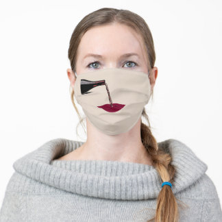 En Tissu Vin se déversant dans la bouche Masque Visage de t
